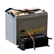Rebelcell 24 Volt - 50Ah Angling li-ion Accu met 12A acculader